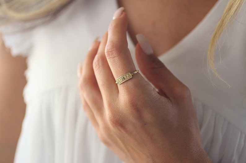 Sterling Silver Personalized Dainty Stackable Ring