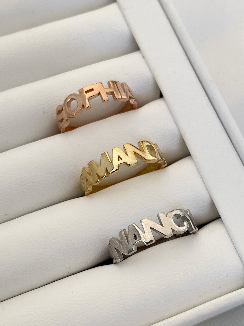 Personalized Name Ring in Sterling Silver