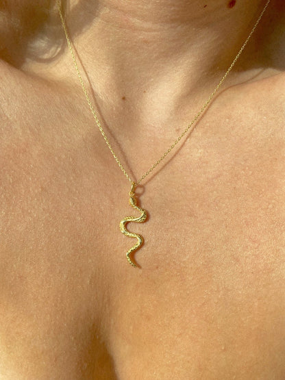 Personalized Snake Necklace in Sterling Silver