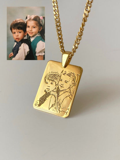 Custom Engraved 14k Gold Necklace