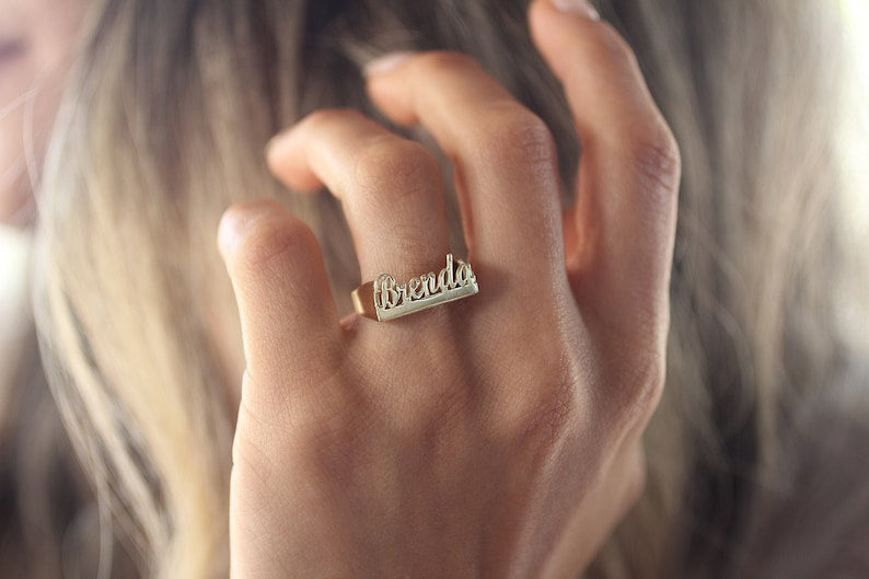 Dainty Sterling Silver Custom Name Ring