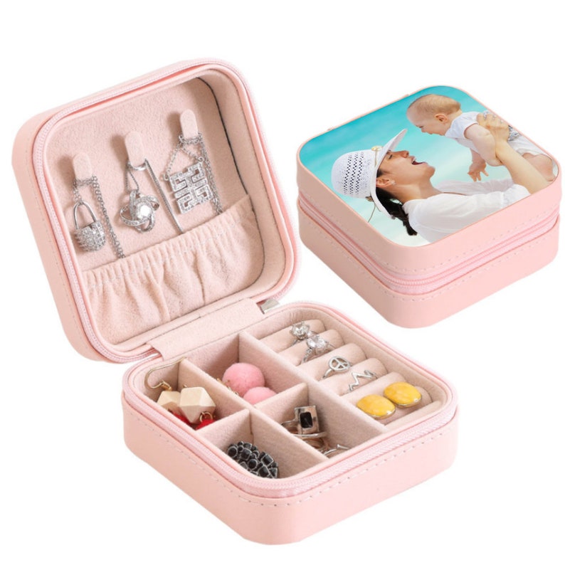 Personalized Travel Jewelry Box with Photos