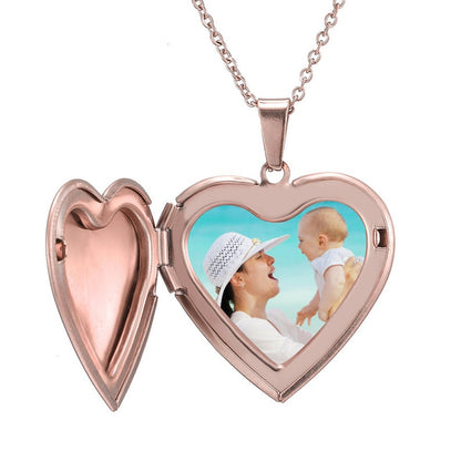 Personalized Stainless Steel Heart Locket Necklace