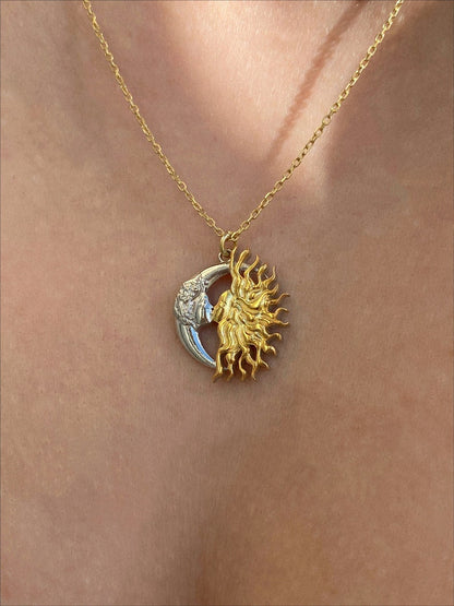 Celestial Moon and Sun Necklace