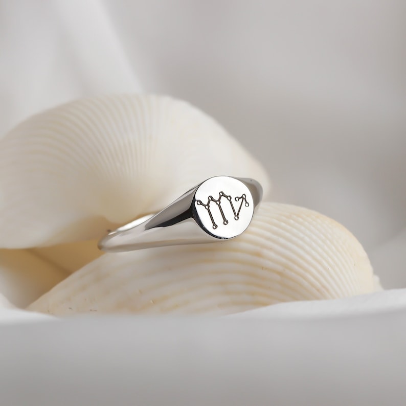 Personalized Sterling Silver Zodiac Horoscope Ring