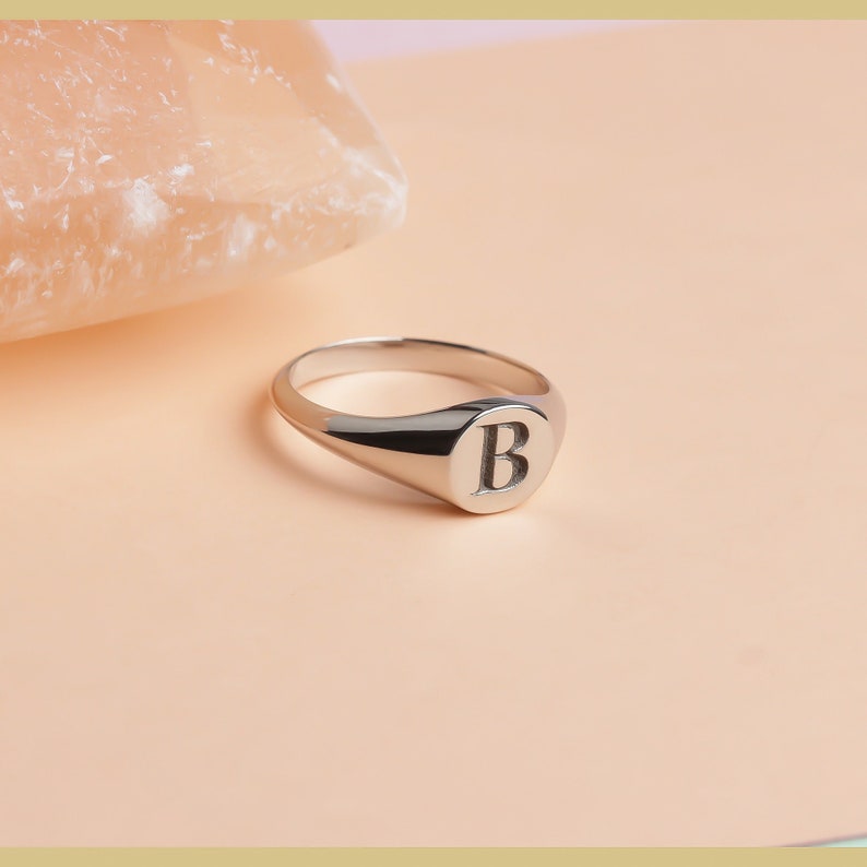 Sterling Silver Monogram Initial Signet Ring