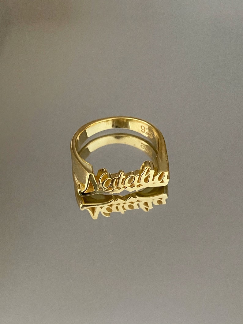 Personalized Dainty Silver Name Ring