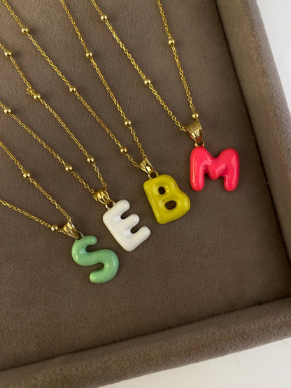 Personalized Enamel Balloon Initial Necklace