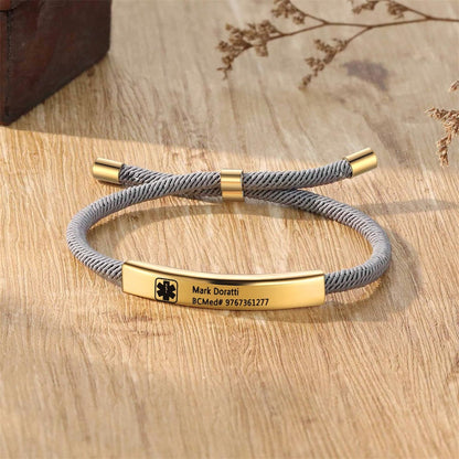 Personalized Stainless Steel Medical Alert Bracelet