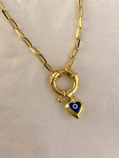 Heart Evil Eye Sailor Necklace