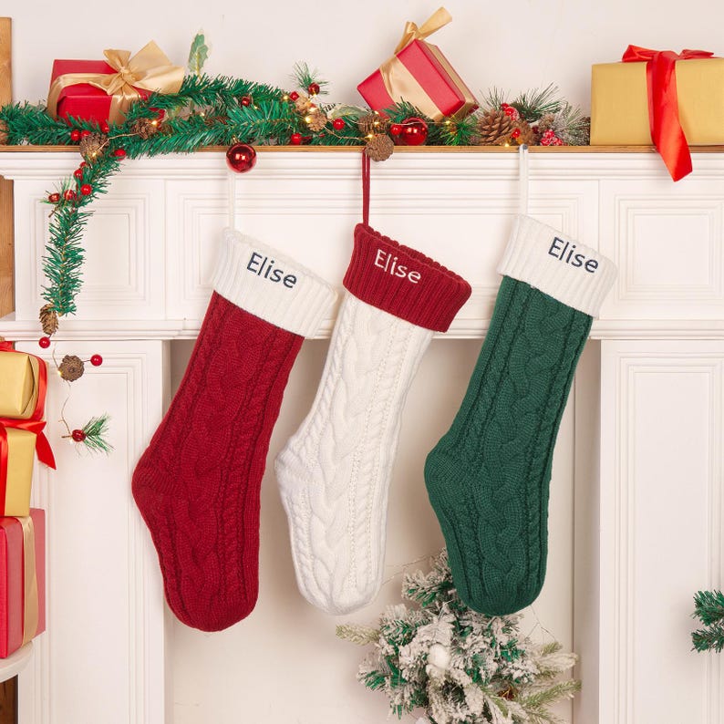 Personalized Knitted Christmas Stocking