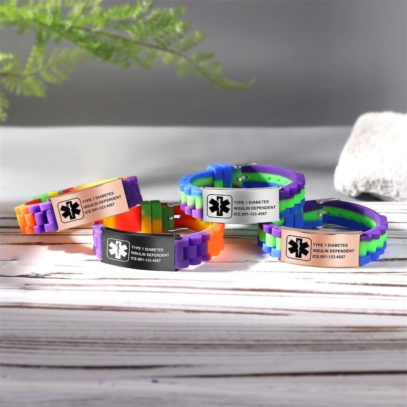 Custom Waterproof Sport Medical Alert Bracelet