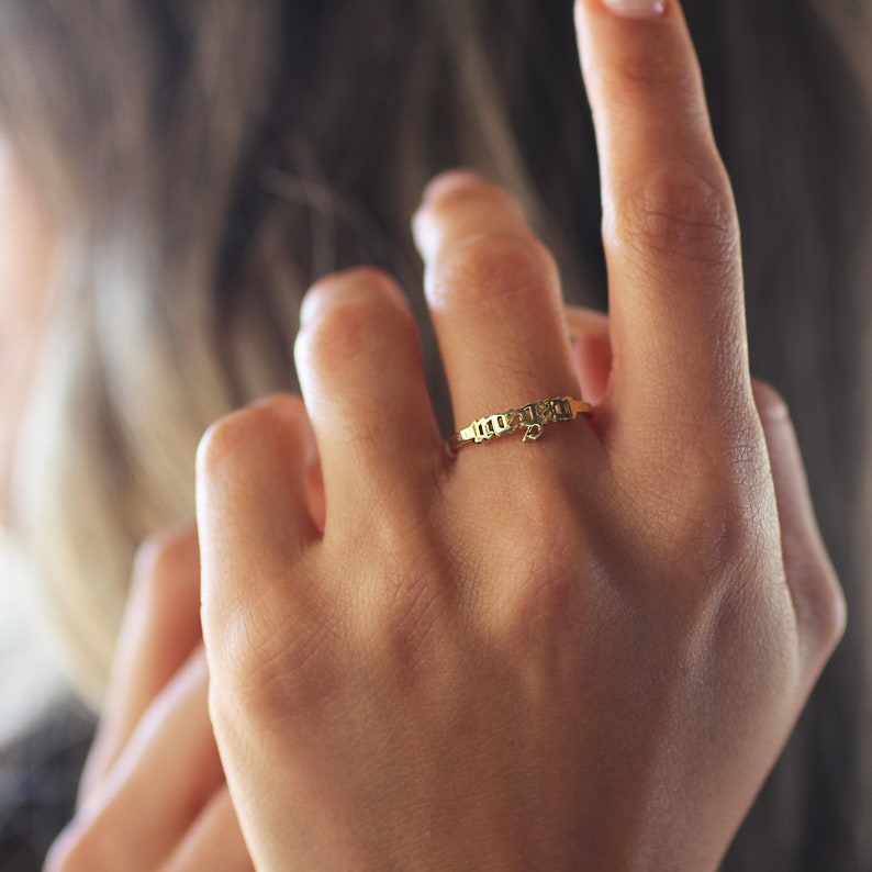 Personalized Gothic Sterling Silver Name Ring