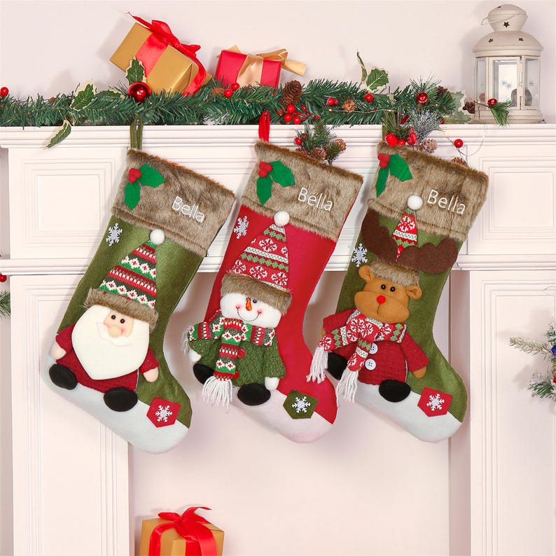 Personalized 3D Christmas Stockings with Name