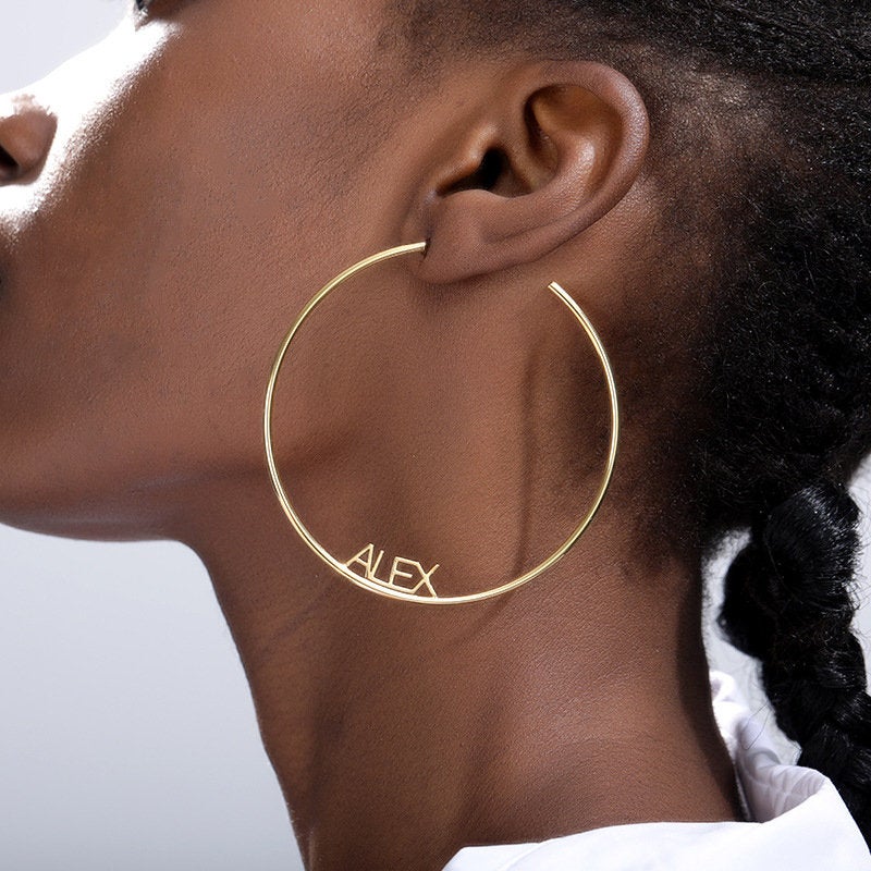 Custom Name Hoop Earrings