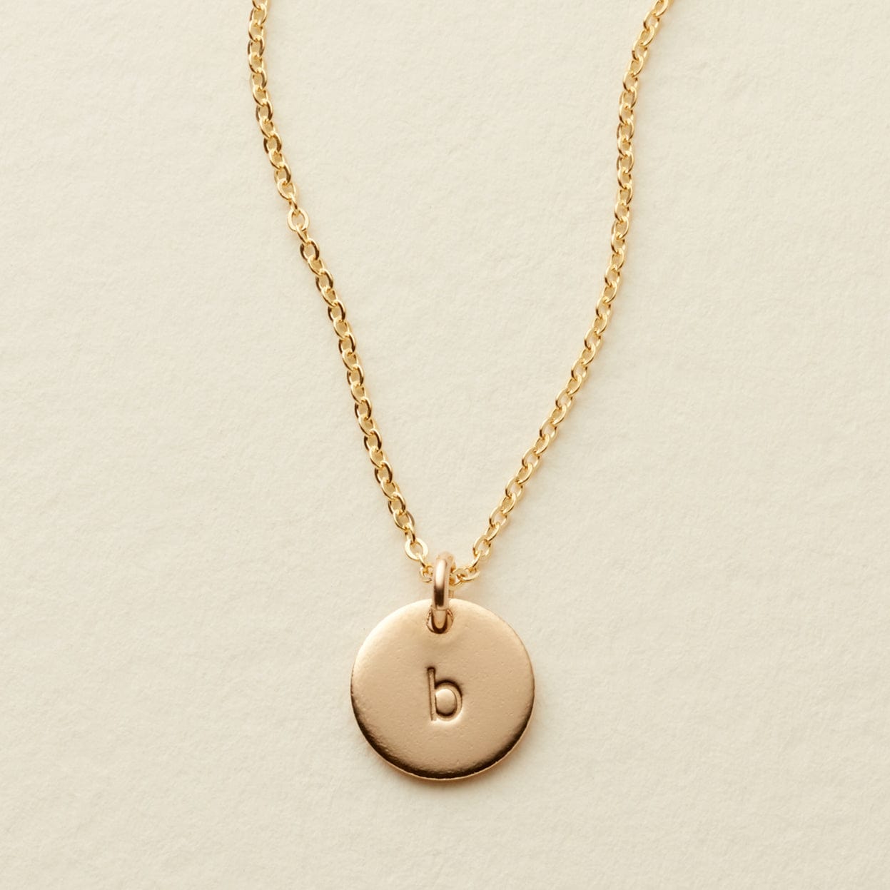 Personalized Initial Disc Necklace 3/8 Inch