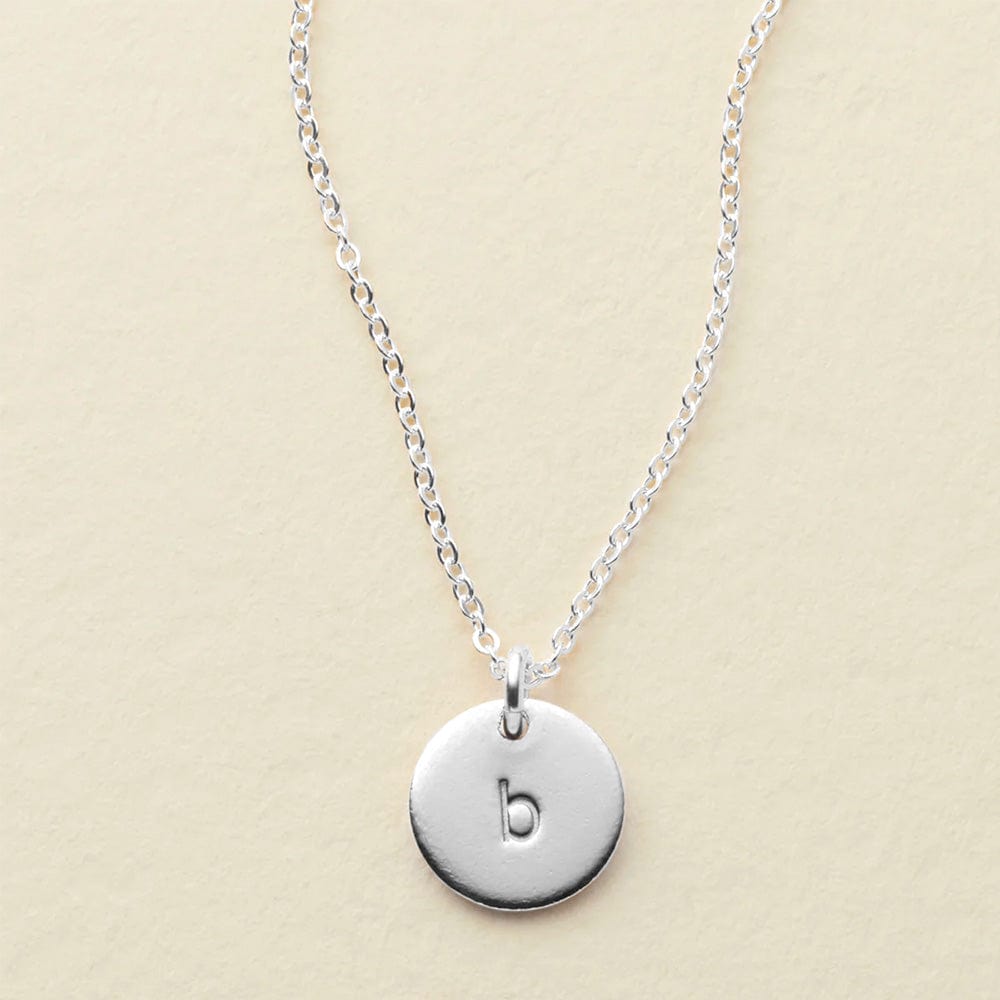 Personalized Initial Disc Necklace 3/8 Inch