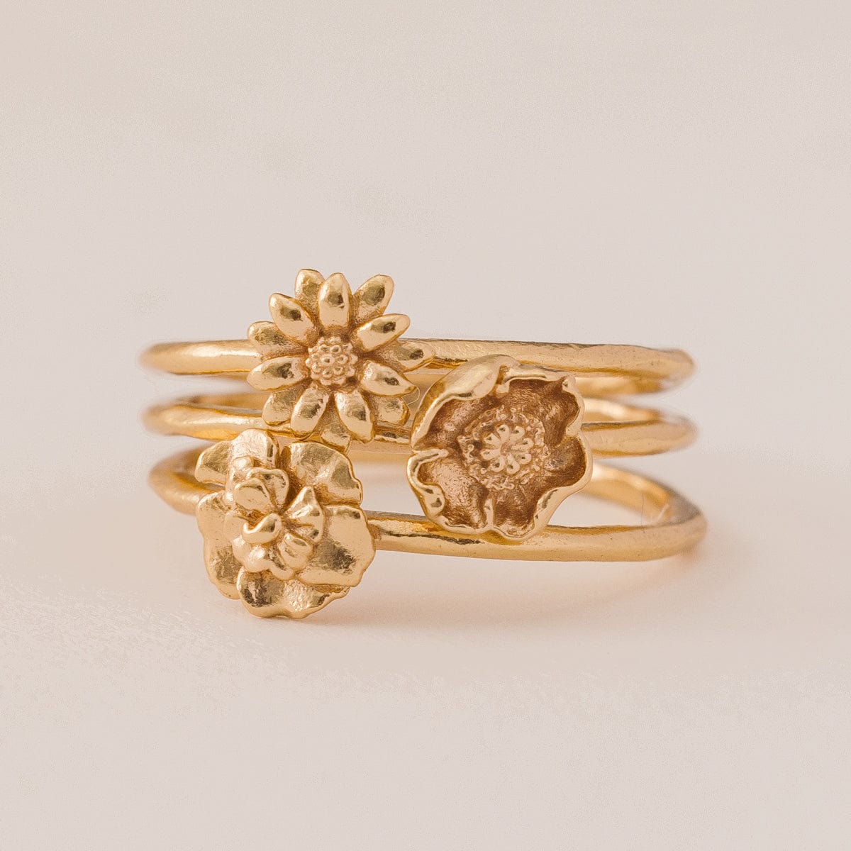 Personalized January Flower Ring