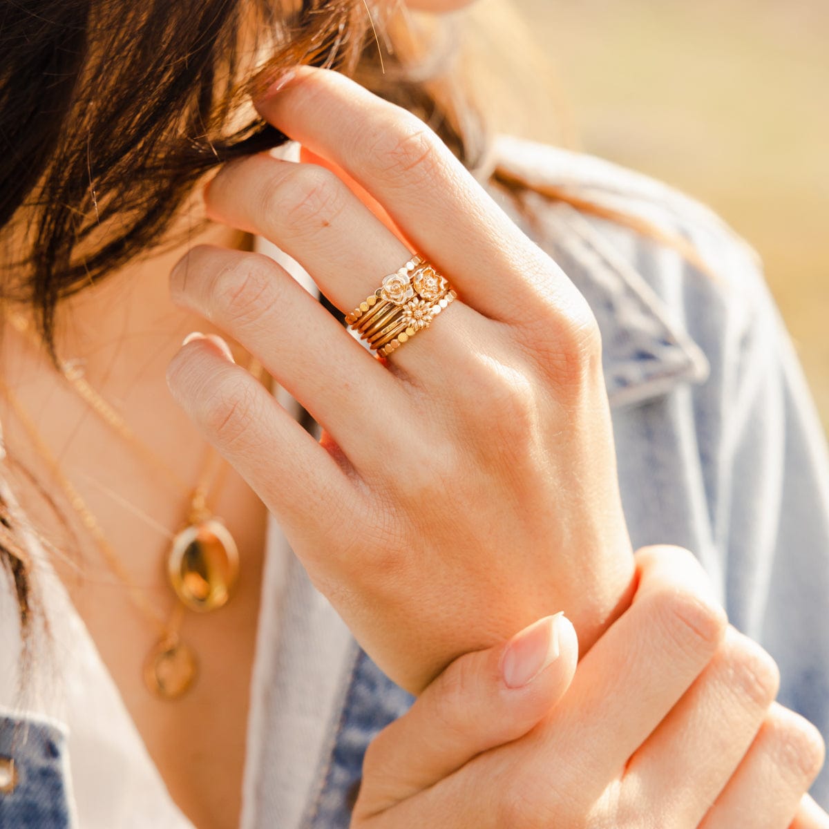 Personalized January Flower Ring