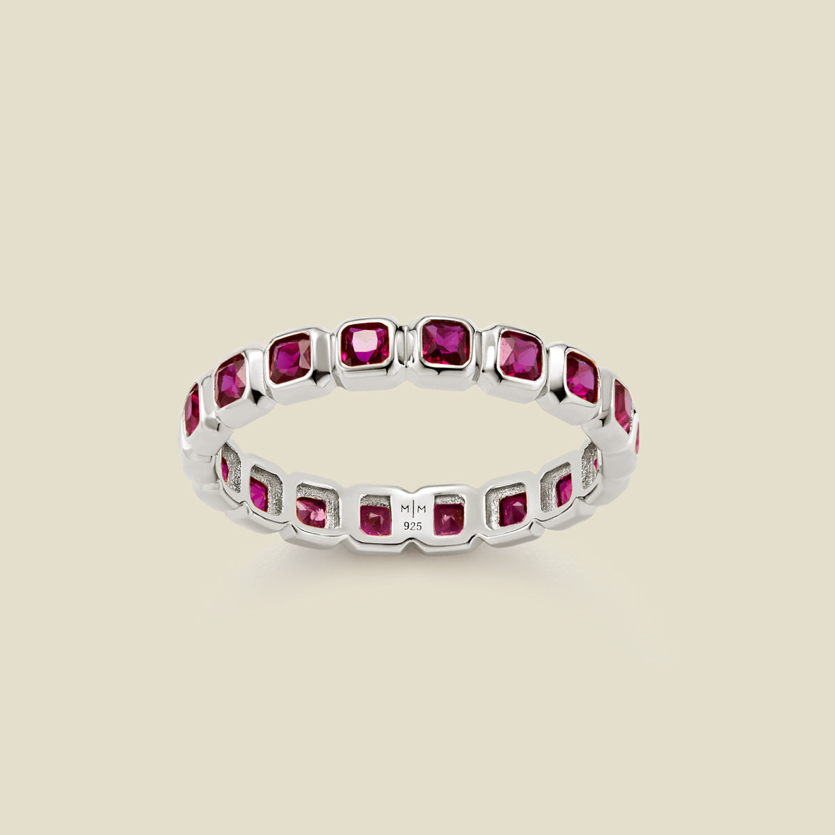 Personalized July Birthstone Eternity Ring