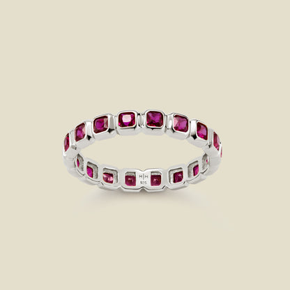 Personalized July Birthstone Eternity Ring