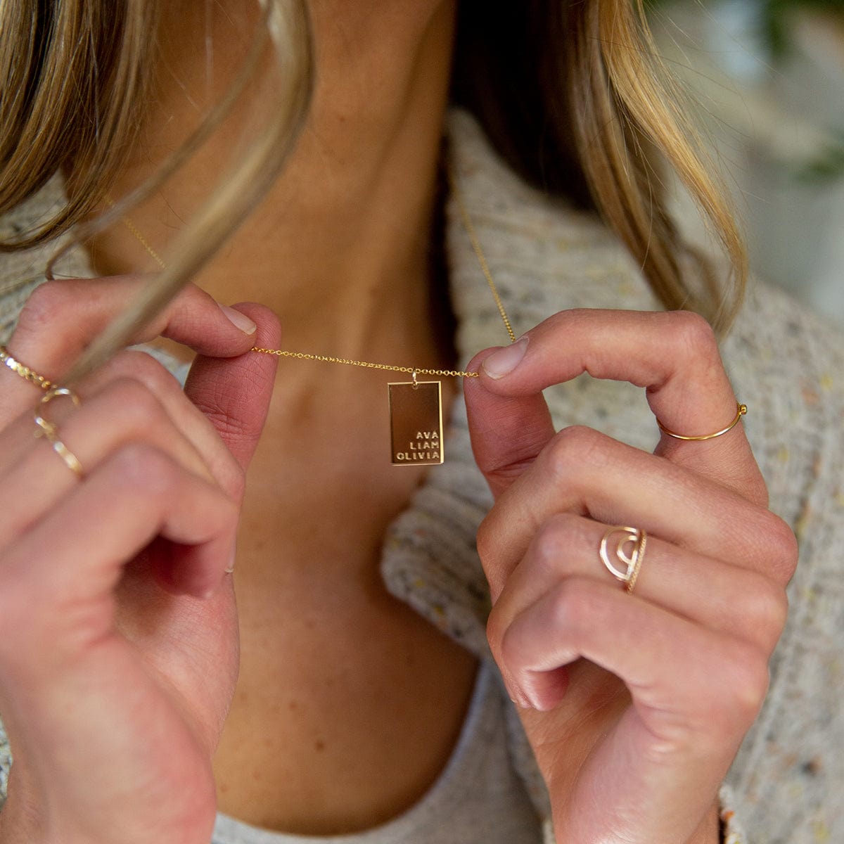 Personalized Rectangle Necklace