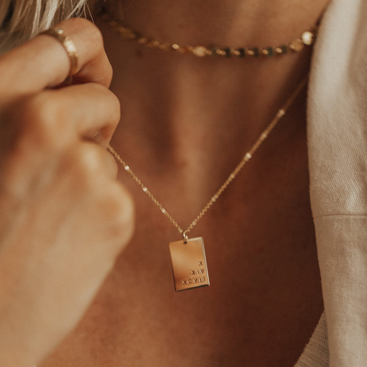 Personalized Rectangle Necklace