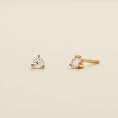 Three-Prong Stud Earrings