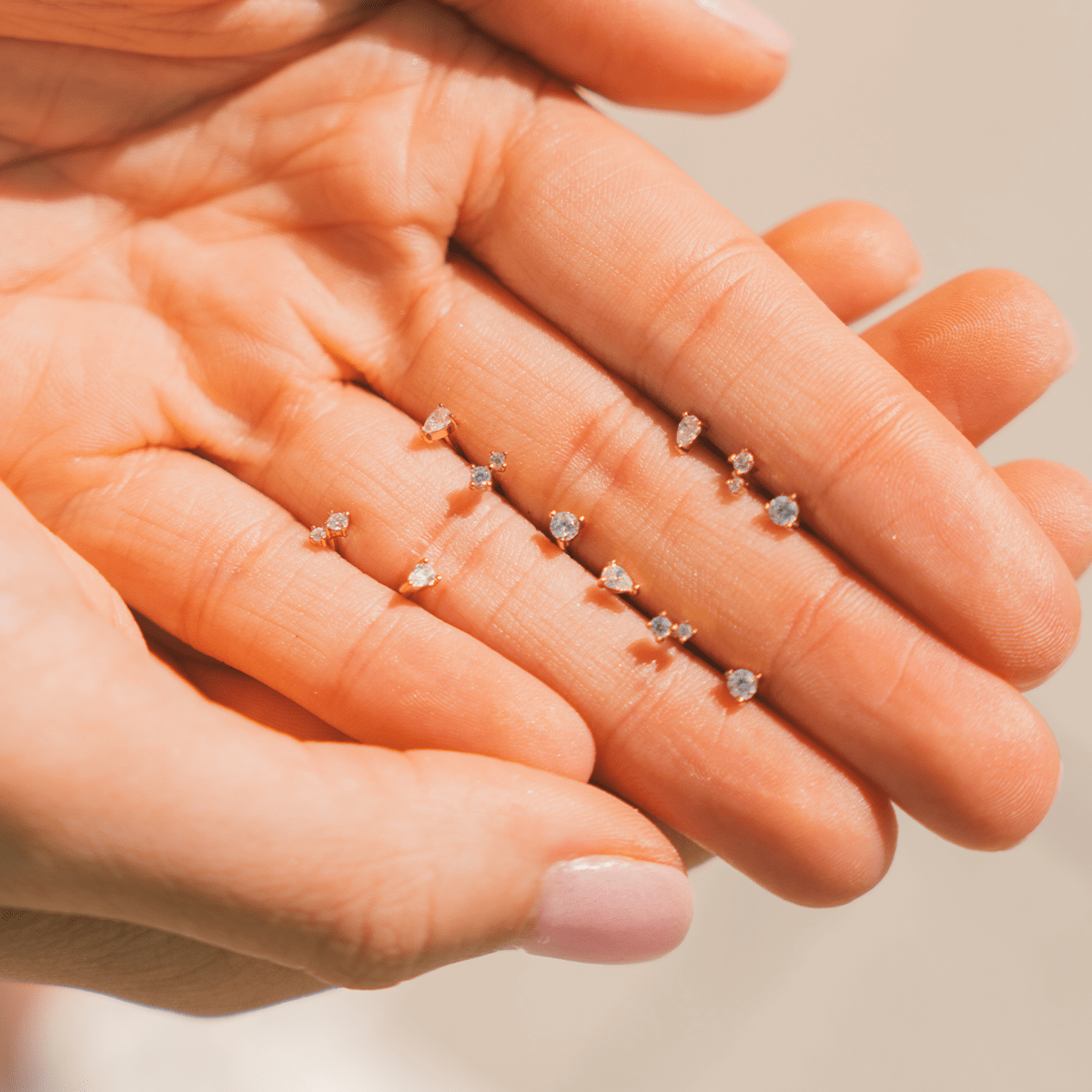 Three-Prong Stud Earrings