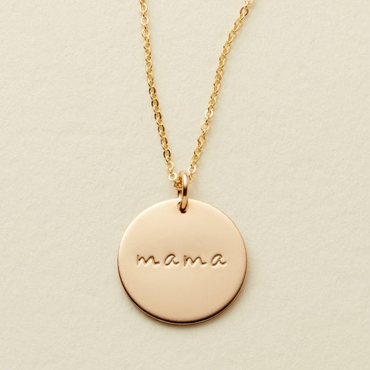 Personalized Mama Disc Necklace