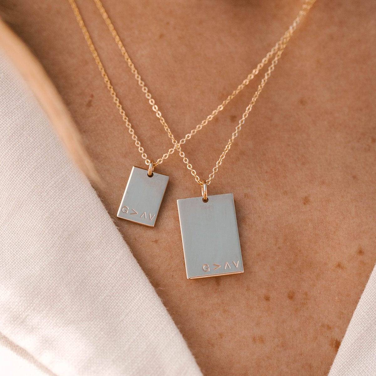 Personalized Mini Rectangle Necklace