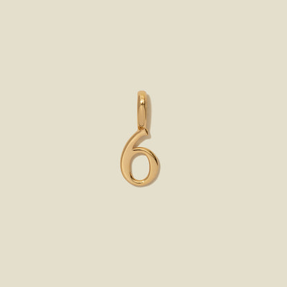 Personalized Number 6 Charm