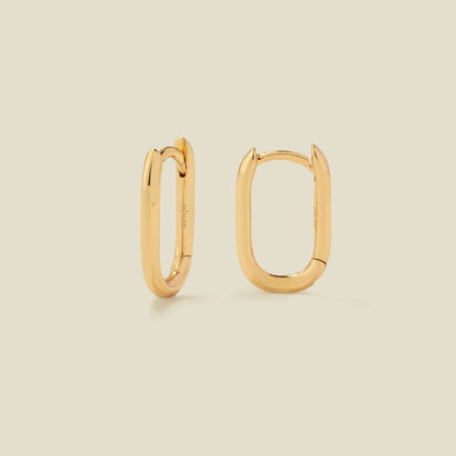 Paperclip Design Hoop Earrings