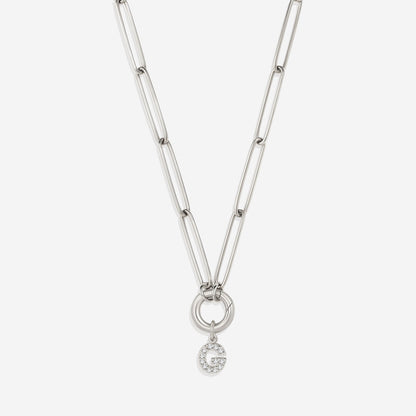 Initial Charm Clasp Necklace