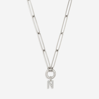 Initial Charm Clasp Necklace