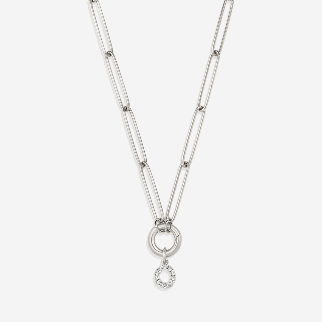 Initial Charm Clasp Necklace