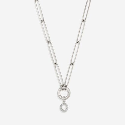 Initial Charm Clasp Necklace