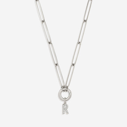 Initial Charm Clasp Necklace