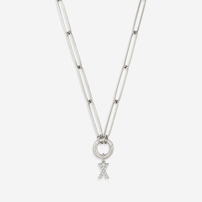 Initial Charm Clasp Necklace