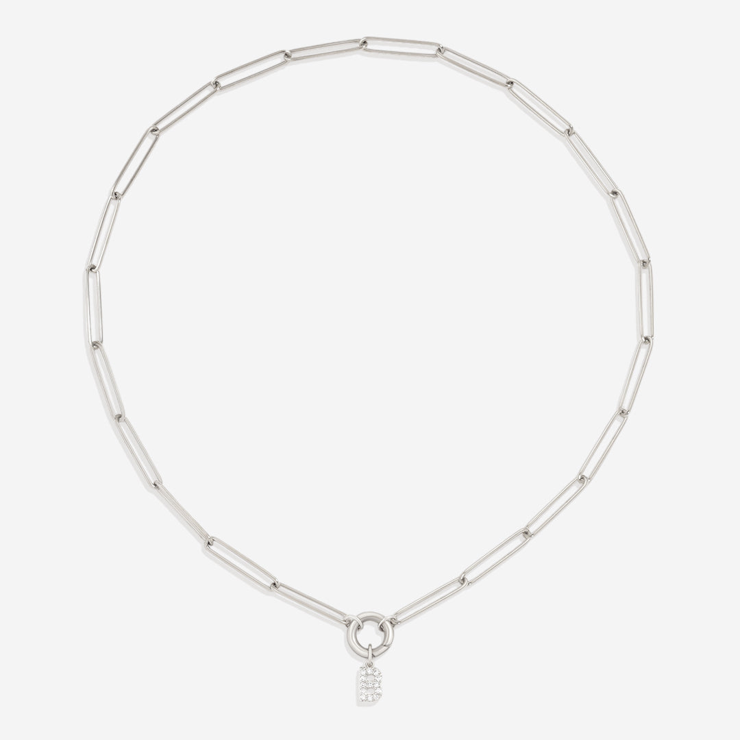 Initial Charm Clasp Necklace