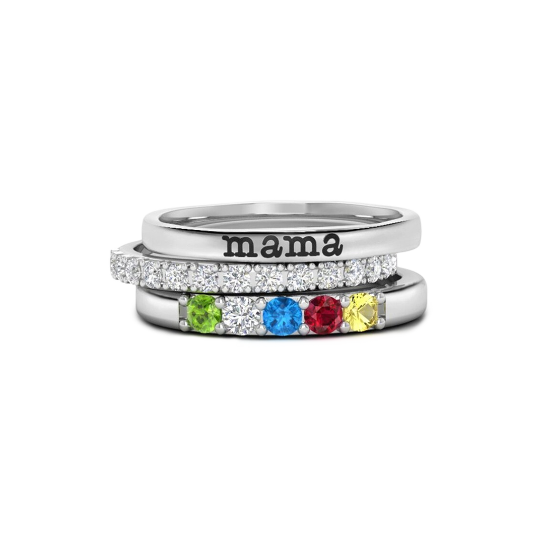 Custom Birthstone Stacking Rings