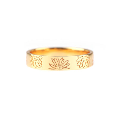 Customized Flower Stamped Ring