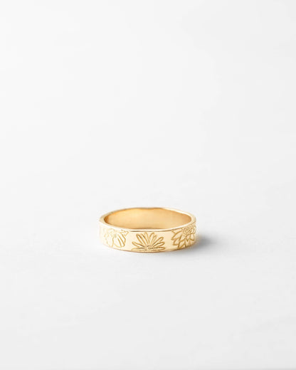 Customized Flower Stamped Ring