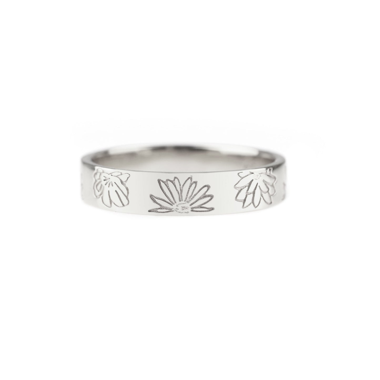 Customized Flower Stamped Ring