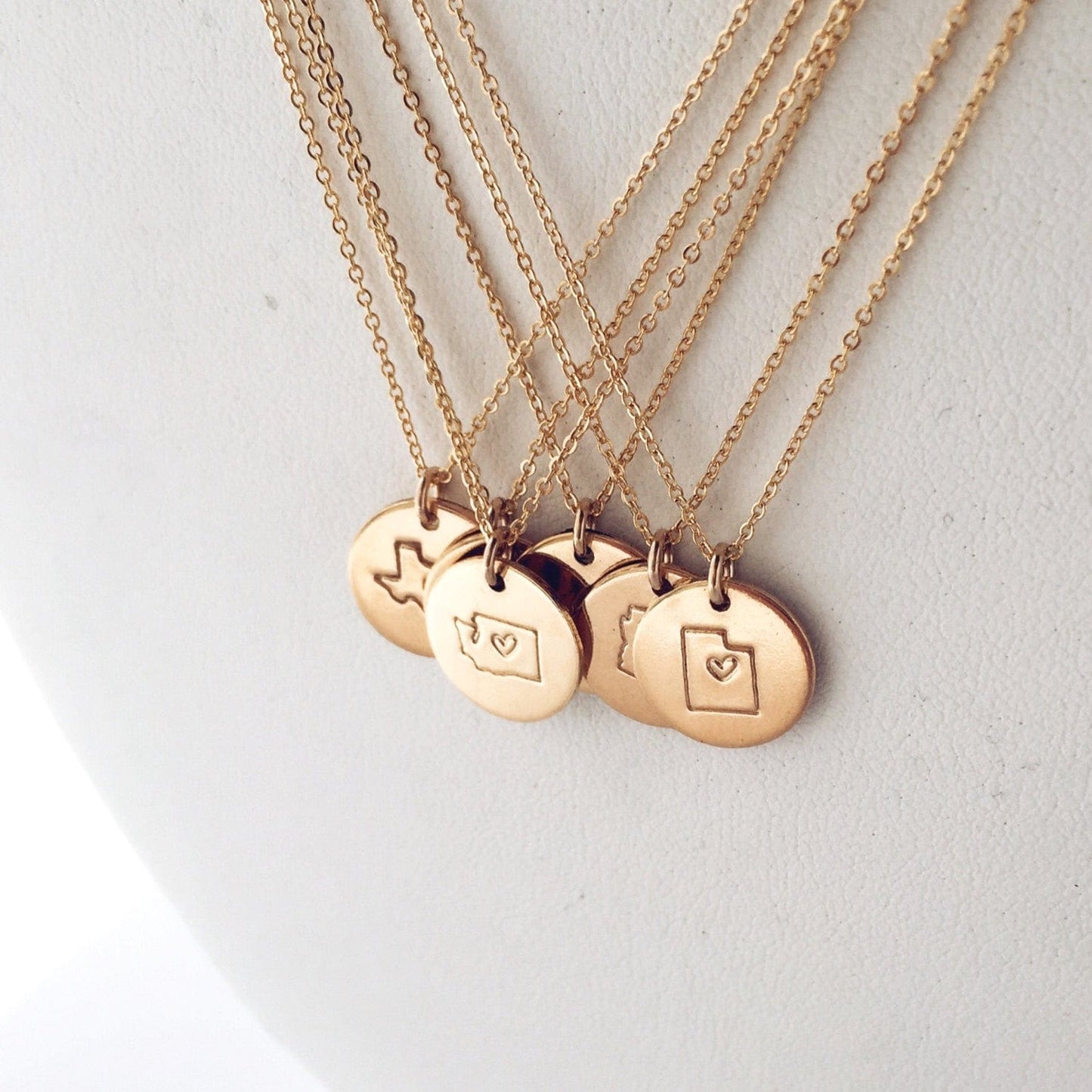 Personalized State Disc Necklace