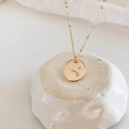 Personalized State Disc Necklace