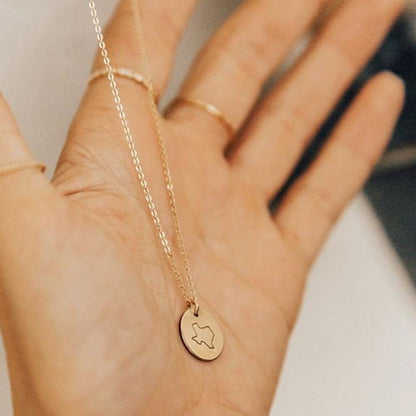 Personalized State Disc Necklace