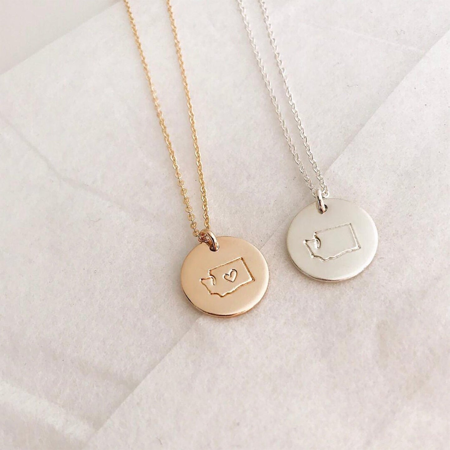 Personalized State Disc Necklace