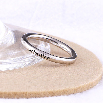 Personalized Stackable Name Ring in Silver