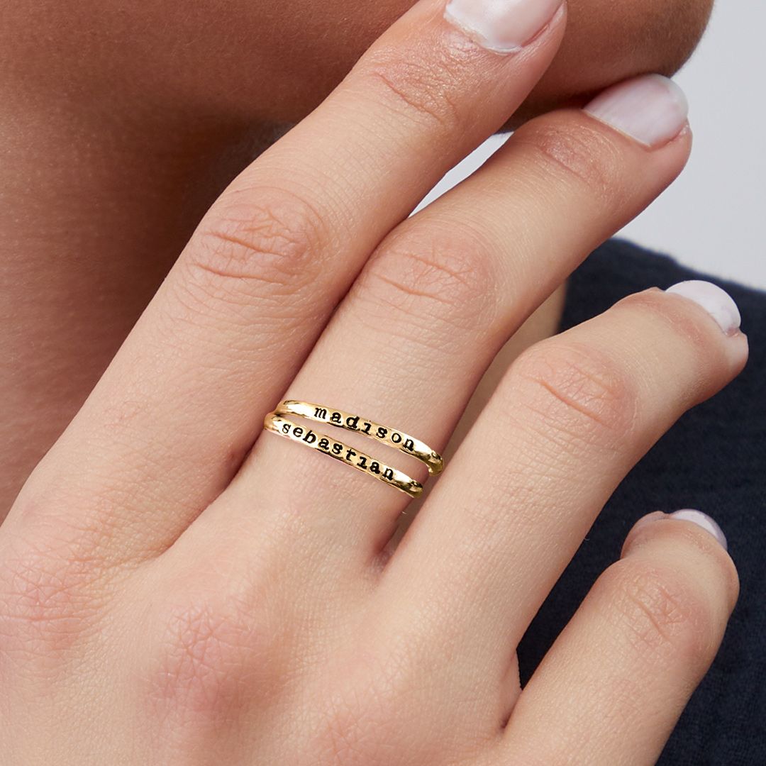 Personalized Tiny Stackable Name Ring